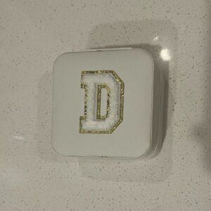 White Jewelry Box with Gold Letter D